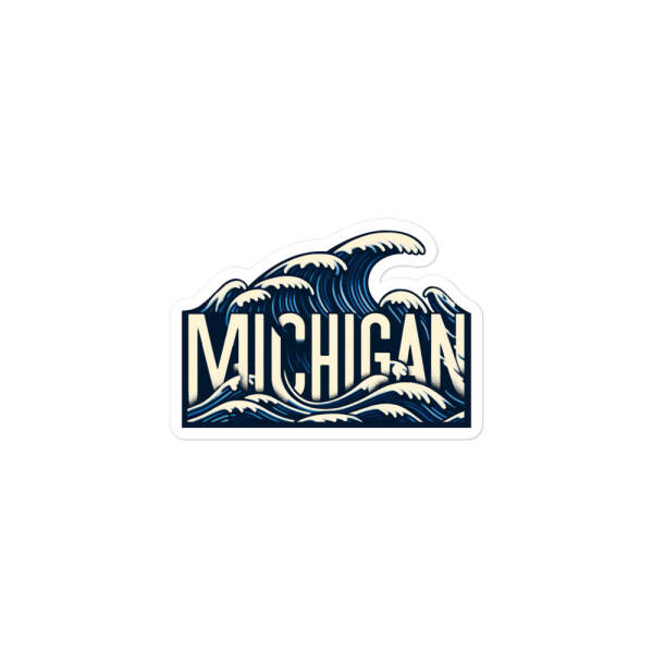 Michigan Waves Bubble-free Sticker