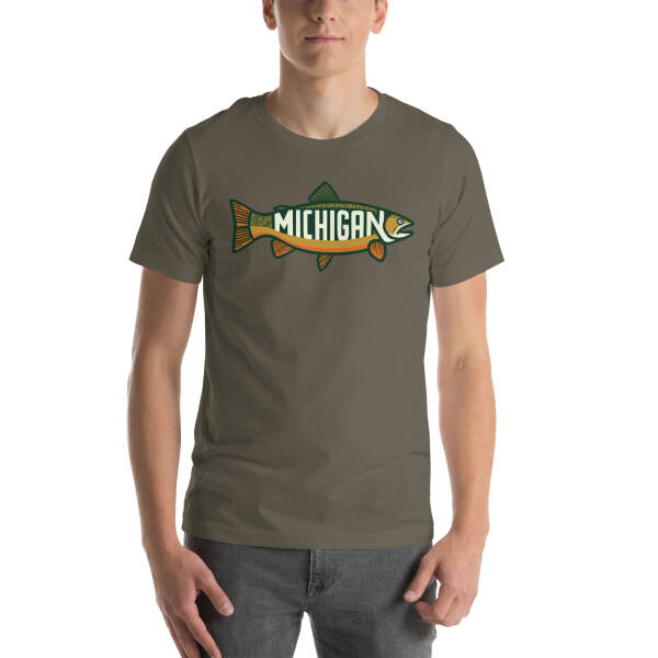 Michigan Trout Unisex T-shirt - Image 21