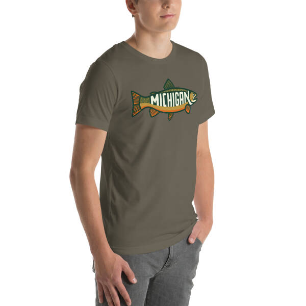 Michigan Trout Unisex T-shirt - Image 26