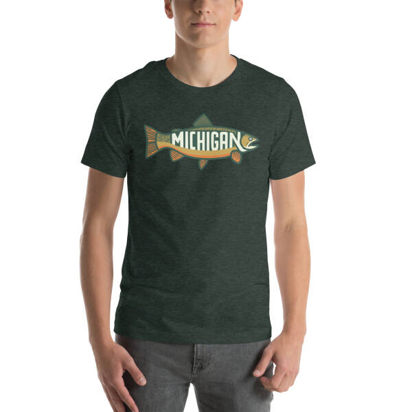 Michigan Trout Unisex T-shirt - Image 15