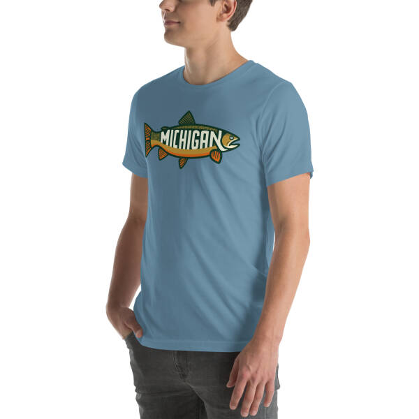 Michigan Trout Unisex T-shirt - Image 36