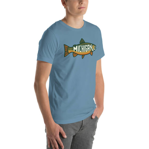 Michigan Trout Unisex T-shirt - Image 38