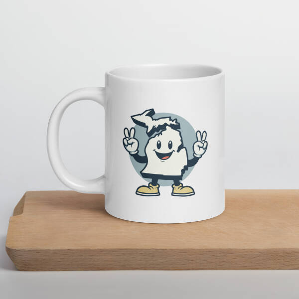 Mr. Michigan White Glossy Mug