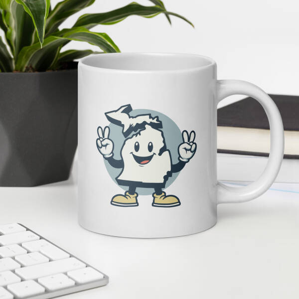 Mr. Michigan White Glossy Mug - Image 10